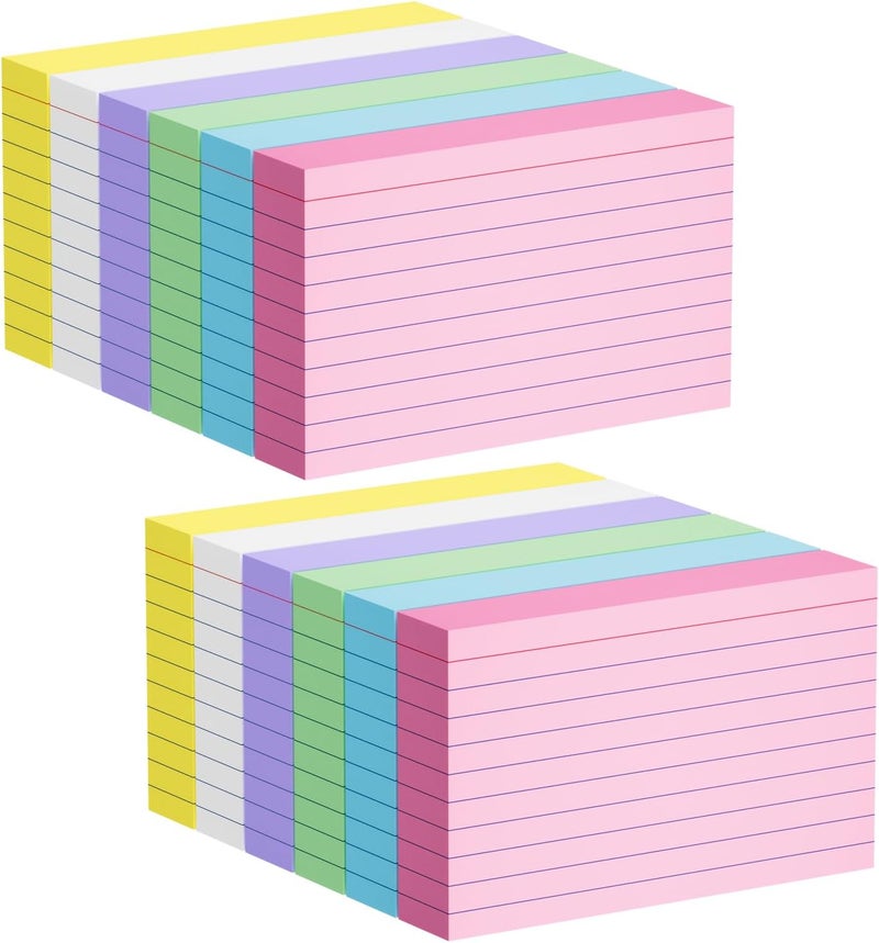 AIFLYAN 600 Count Colored Index Cards 3x5 in Ruled Flash Cards for Studying, 12 Pack of 50, Multilcolor Notecards Lined Flash Cards Bulk, Neon Flashcards Note Cards, 3x5 Index Cards for School, Home, Office - Image 1
